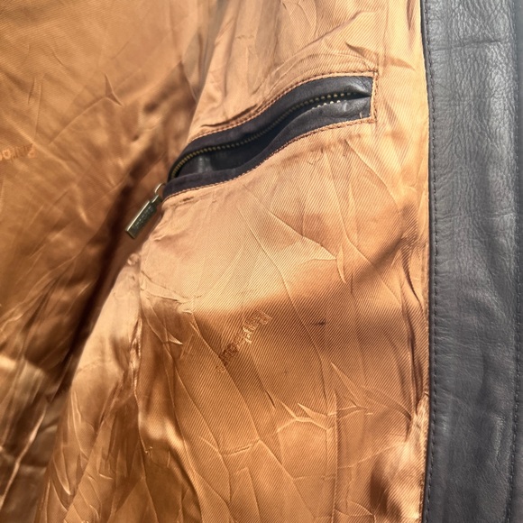 Barbour Quilted Leather Coat Jacket Brown Bushman Classic XL - Picture 11 of 13